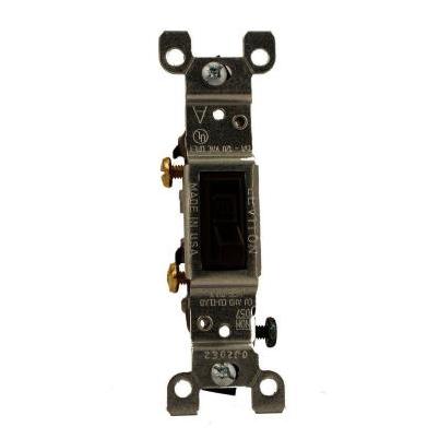 Leviton Residential Grade 15 Amp Toggle Single Pole Grounded Switch, Brown