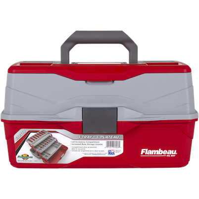 Flambeau 6383Tb Flambeau 3 Tray Red Gray Tackle Box - All