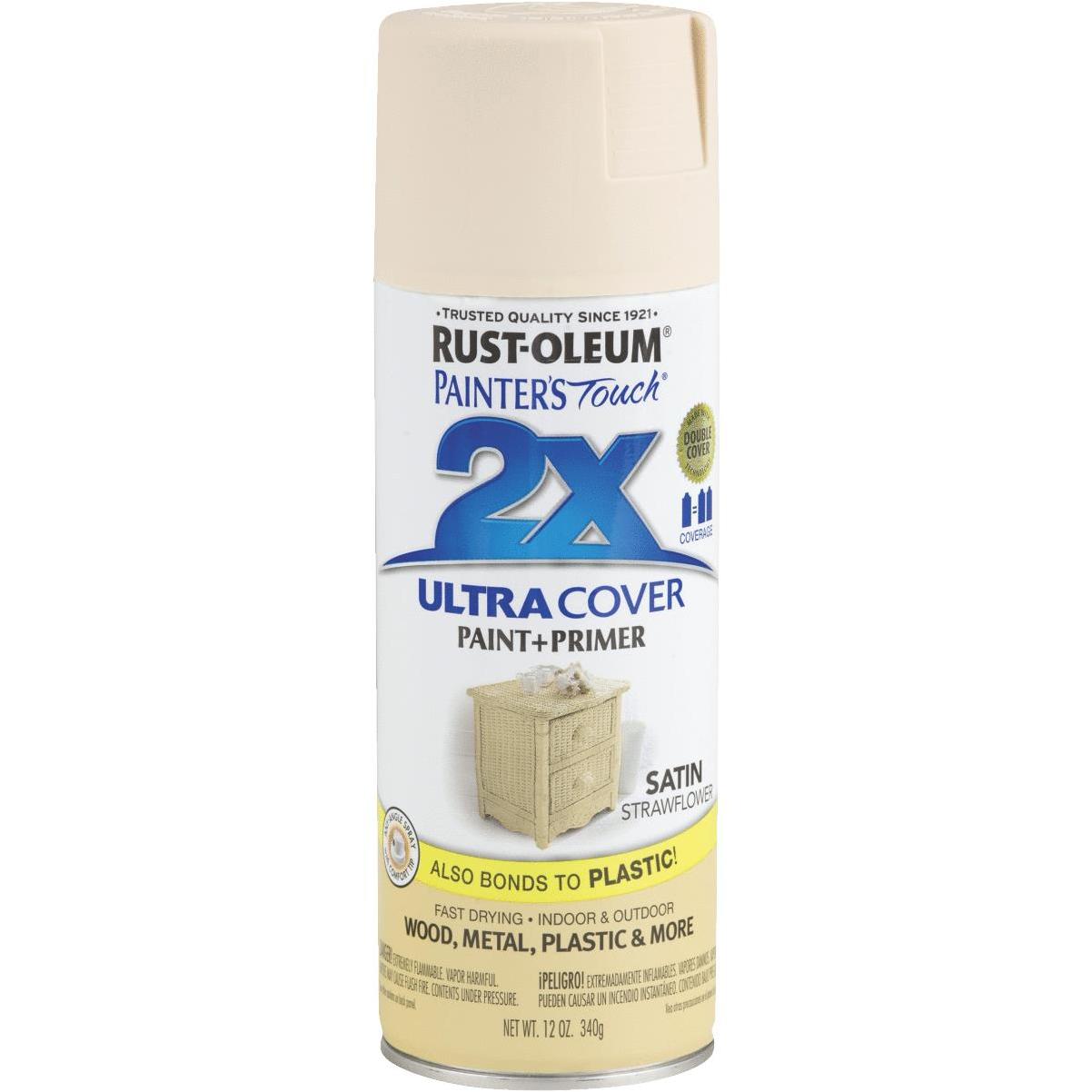 Rust-Oleum Painter's Touch 2X Ultra Cover 12 Oz. Satin Paint + Primer Spray  Paint, Strawflower