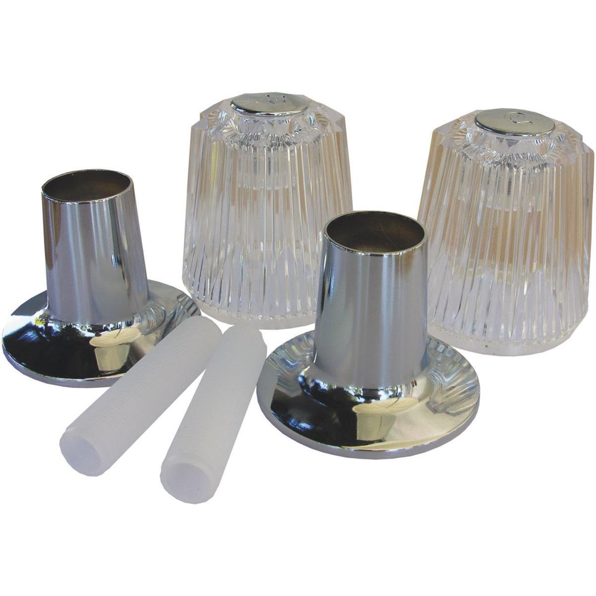 Faucet Handles LASCO HC172A Valley Style Single Control Clear Lucite Round Replacement Shower