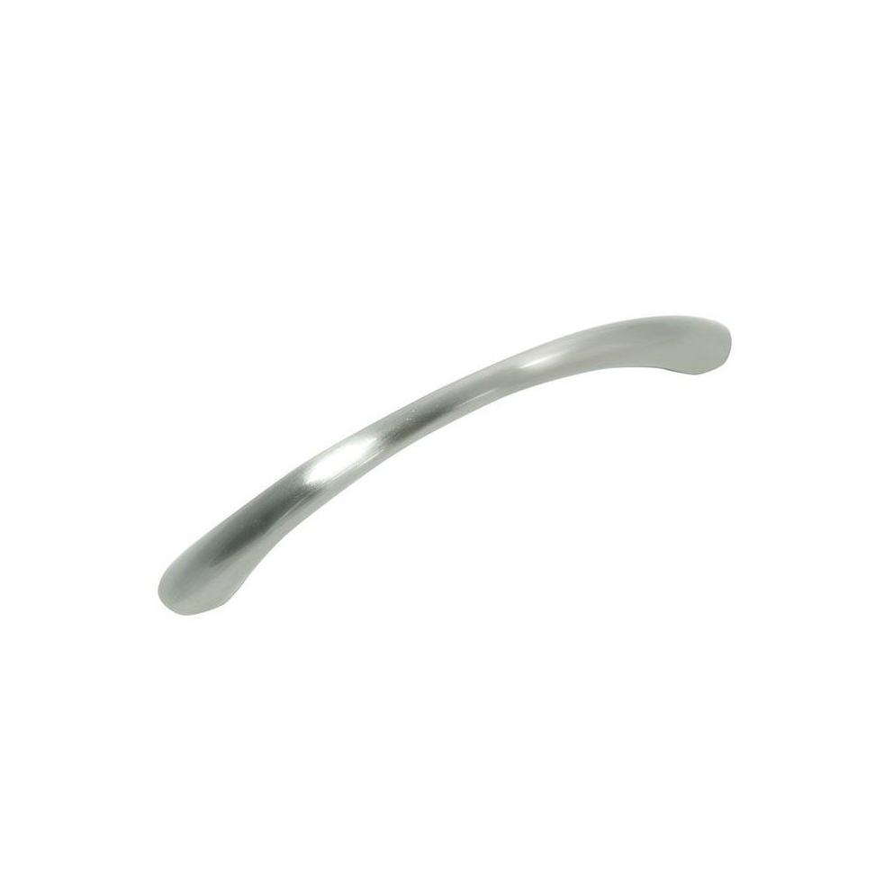 59904 75128 96 mm Tapered Arch Pull - Brushed Satin Nickel - 6 Piece Value Pack