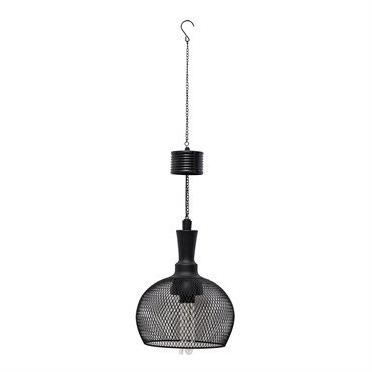 alpine metal 42 in h led solar hanging lantern with hook stake