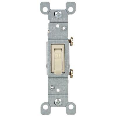 Leviton Residential Grade 15 Amp Toggle Single Pole Grounded Switch, Light Almond
