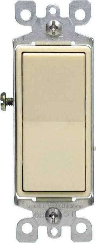Leviton Decora 15 amps Three Pole Rocker Switch Ivory 1 pk