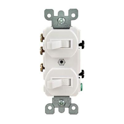 Leviton Single Pole & 3-Way White 15A Duplex Switch