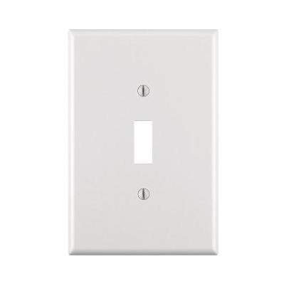 Leviton 1-Gang Plastic Oversized Toggle Switch Wall Plate, White