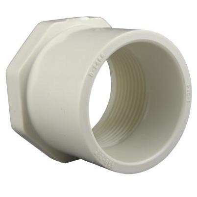 Pvc Pressure Pipe Fitting Reducer Bushing White Pvc 1 1 2 X 3 4 In Ramsey Hardware