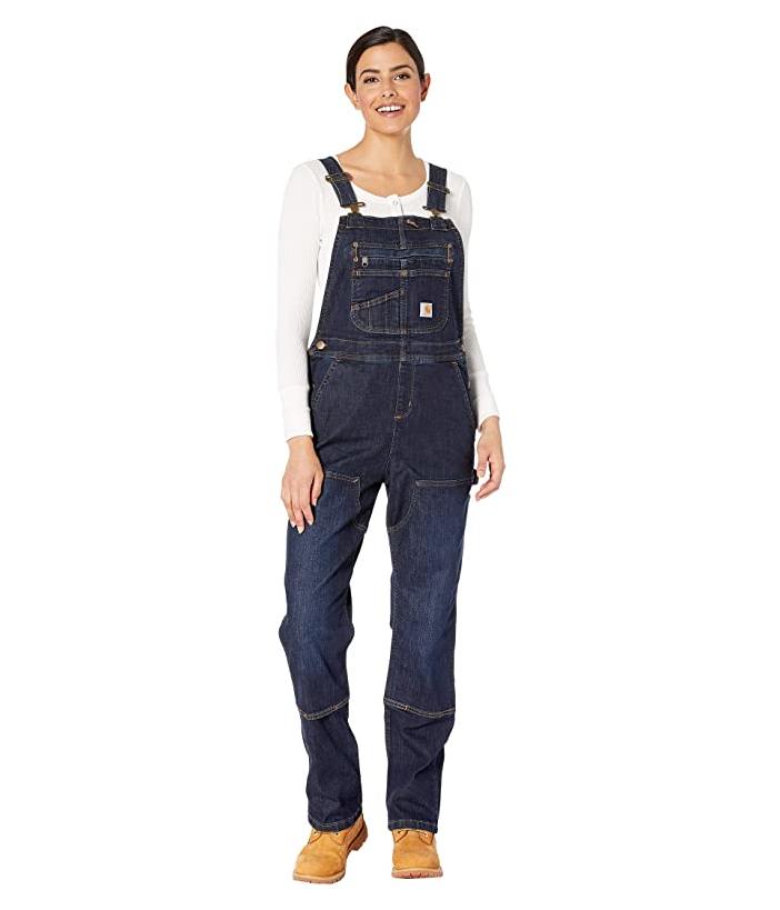 Carhartt Women's Denim Double Front Bib Overall - XXL Regular - Midnight Sky