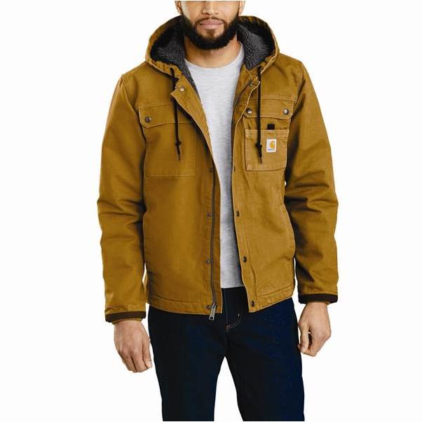 Relaxed Fit Washed Duck Sherpa-Lined Utility Jacket | Hills Flat Lumber