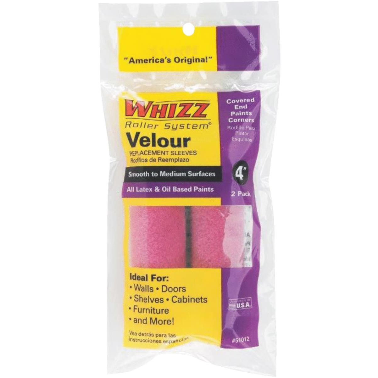 Whizz Purple Velour 4 In. x 3/16 In. Specialty Roller Cover (2Pack