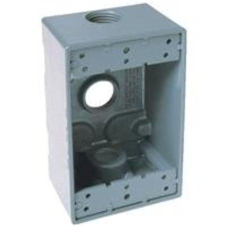 Bell Vertical Duplex Receptacle Aluminum Gray Weatherproof Outdoor