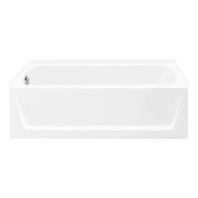 Sterling Ensemble 60 In. L X 32 In. W Left Drain Rectangular Alcove Bathtub in White