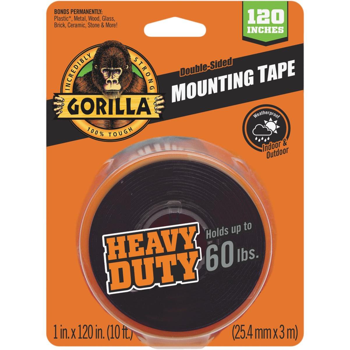 Gorilla 1 In X 1 In Black Heavy Duty Double Sided Mounting Tape 60 Lb Capacity Hills Flat Lumber