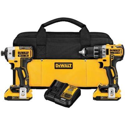 DEWALT 20V MAX XR 2-Tool Brushless Cordless Drill/Driver & Impact Driver Combo Kit with (2) 2.0 Ah Batteries & Charger