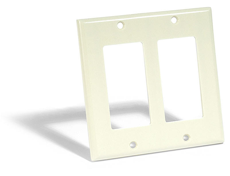 Leviton 80409-A Decora&reg 2 Gang Standard-Size GFCI Decorator Wallplate Device Mount  Thermoset Plastic  Almond