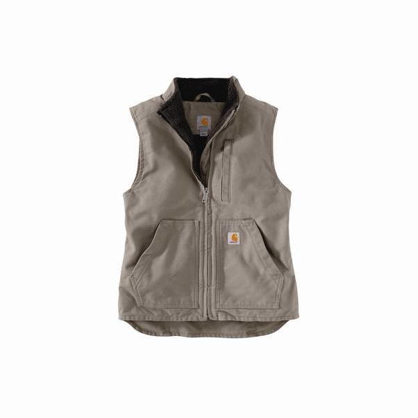 Carhartt Women's Washed Duck Sherpa-Lined Mock Neck Vest - Large - Taupe  Grey | Hills Flat Lumber