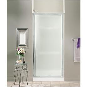 Sterling Vista Pivot II 36 In. W. X 65-1/2 In. H. Chrome Pebbled Glass Shower Door