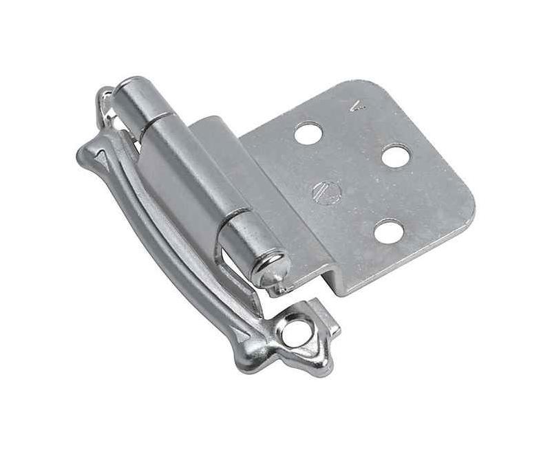 Amerock 2-1/16 in. W x 2-3/4 in. L Sterling Nickel Steel Self-Closing Hinge 2 pk