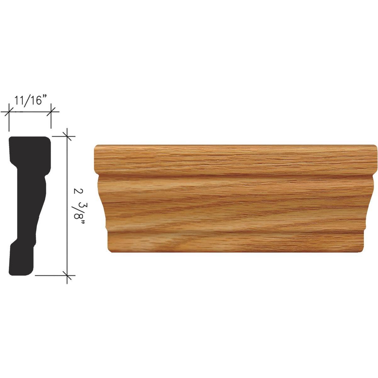 Inteplast Building Products 11 16 In W X 2 3 8 In H X 7 Ft L Majestic Oak Polystyrene Colonial Casing Hills Flat Lumber