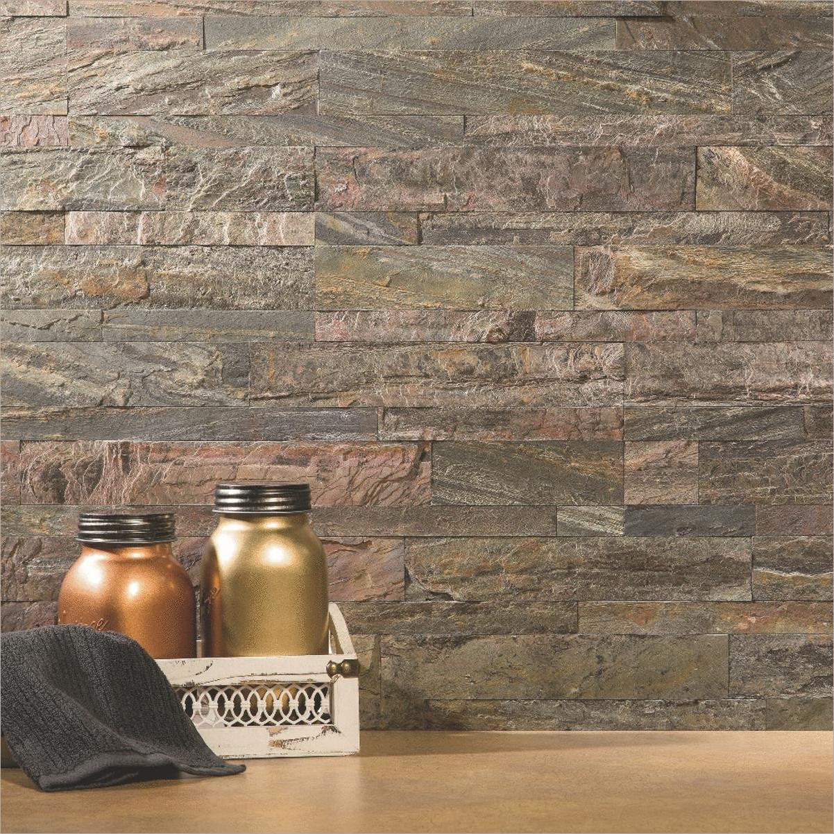 natural stone tile backsplash