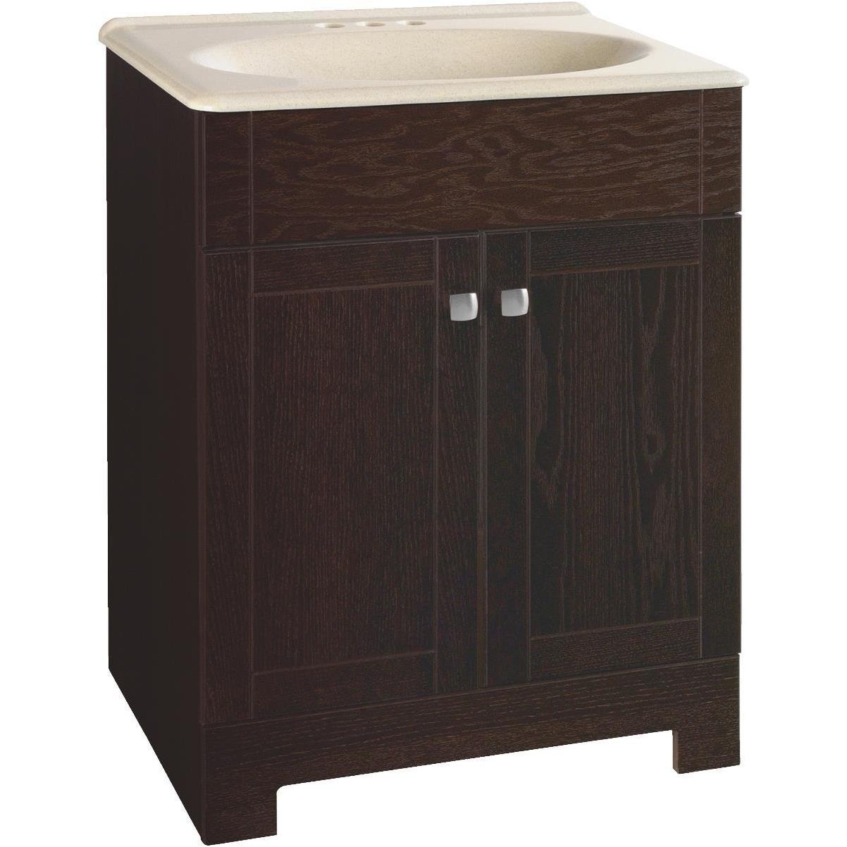Continental Cabinets Sedona Java Oak 24, What Is Solid Surface Technology Vanity Top