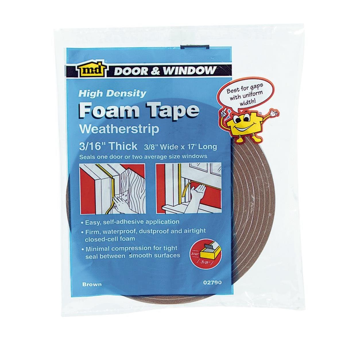 MD Foam Window Seall Small 3/16" X 3/8" X 17' White #02733 NEW 