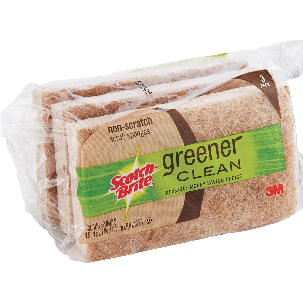 Scotch-Brite Greener Clean Scrub Sponges, Natural Sponges for