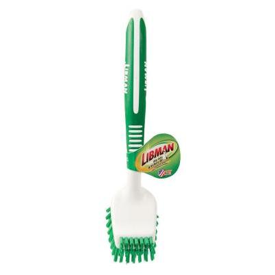 Libman 7 In. Polymer Sanoprene Bristle Contoured Grip Scrub Brush