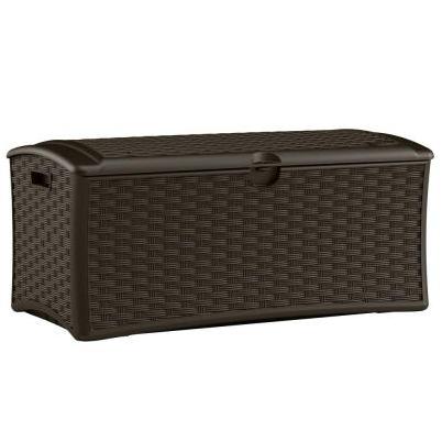 Suncast 72 Gal. Resin Wicker Brown Deck Box