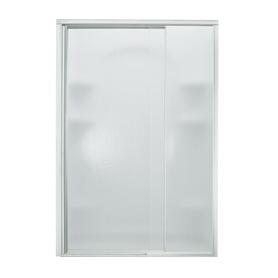 Sterling Vista Pivot II 48 In. W. X 65-1/2 In. H. Chrome Pebbled Glass Shower Door