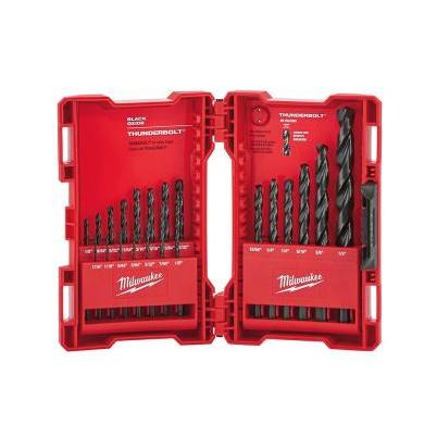 Milwaukee THUNDERBOLT 21-Piece Black Oxide Drill Bit Set, 1/16 In. thru 1/2 In.