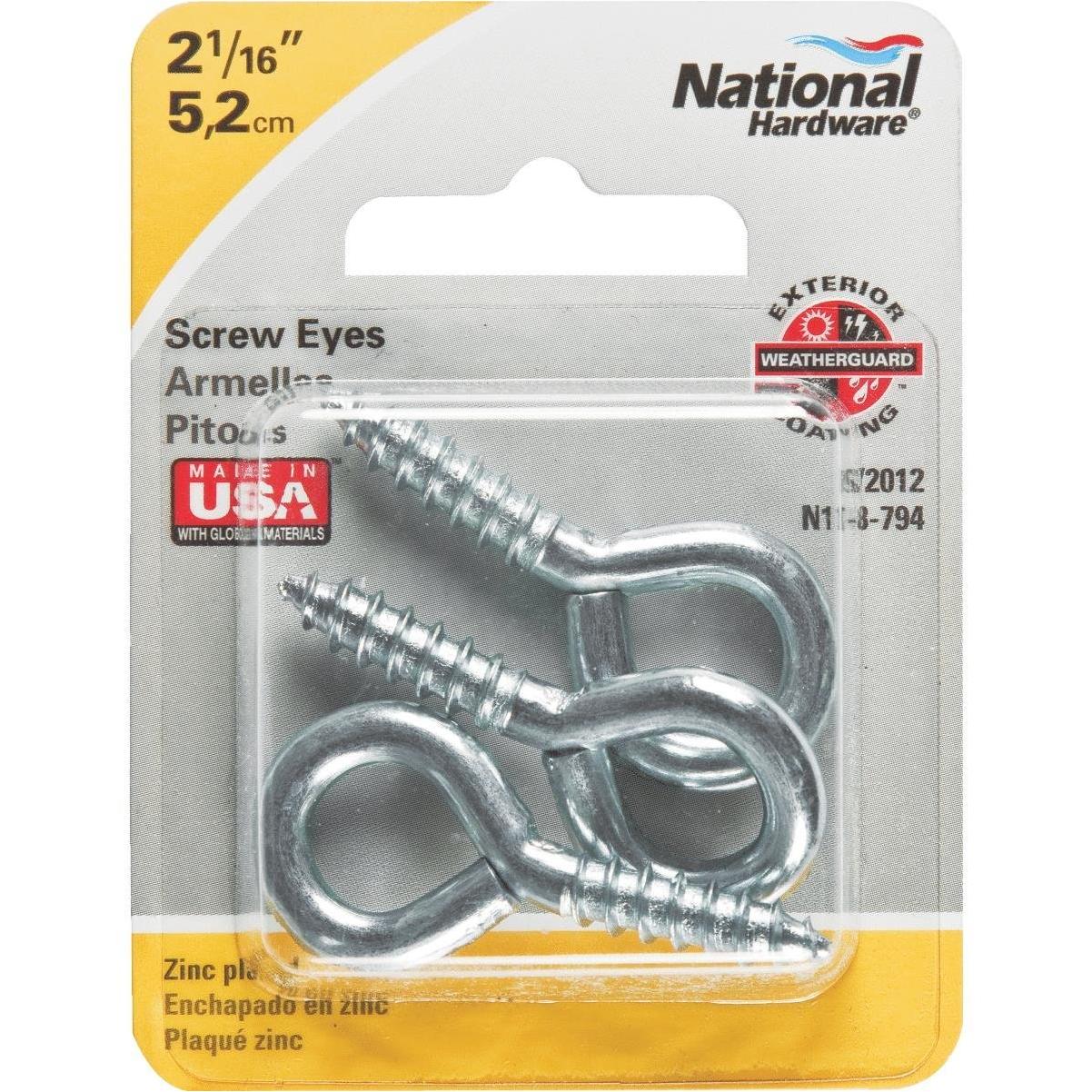 2 pack National Hardware N185-991 V2014 Screw Eyes in Zinc plated 2 pack National Hardware N185-991 V2014 Screw Eyes in Zinc plated