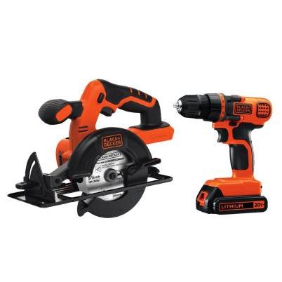 Black & Decker 2-Tool 20V MAX Lithium-Ion Circular Saw & Drill/Driver Cordless Tool Combo Kit
