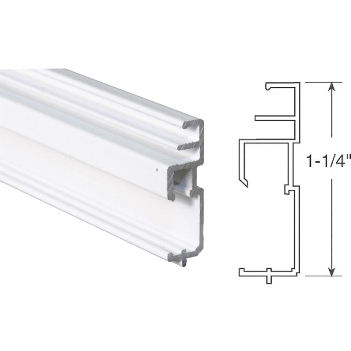 Prime Line Prime-Line Make-2-Fit 1-1/4 x 72 White Aluminum Triple Track ...