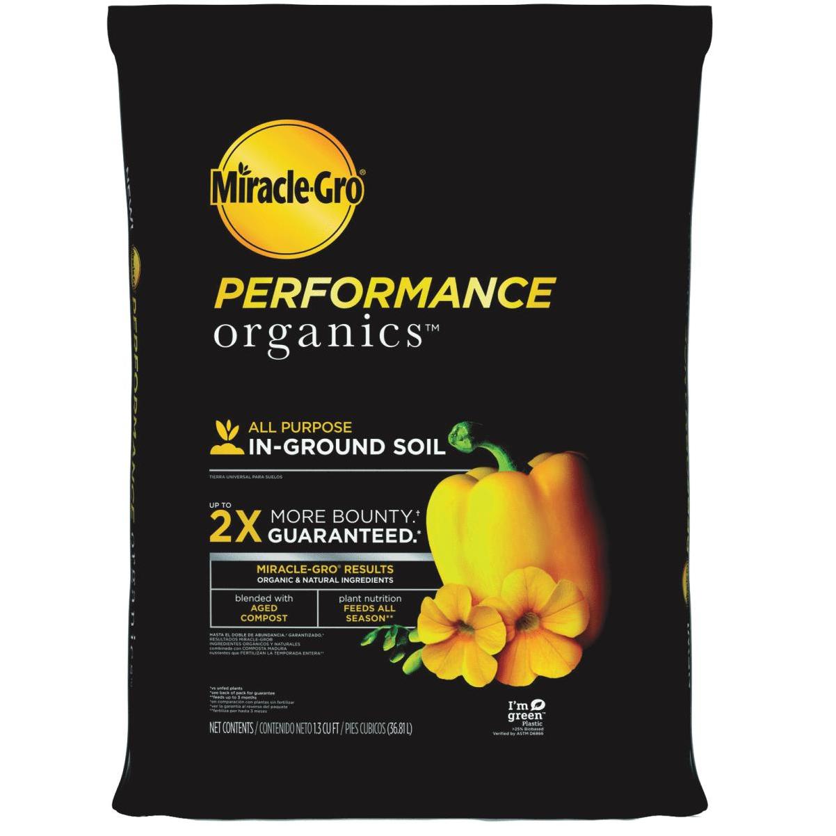 Miracle Gro Performance Organics 1 33 Cu Ft 48 Lb In Ground All Purpose Garden Soil Hills Flat Lumber