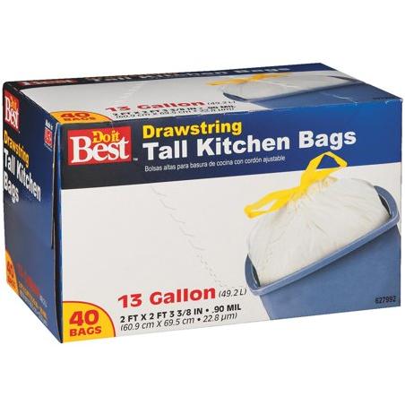 Hefty Easy Flaps 13 Gal. Tall Kitchen White Trash Bag (80-Count) - Baller  Hardware