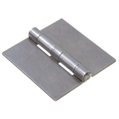 4 in. Plain Steel Weldable Surface Hinge with Square Corner Full Surface Fixed Pin (5-Pack)