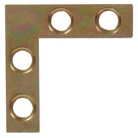1-1/2 X 3/8 Flat Corner Iron - Zinc And Yellow Dichromate 4Pk Hillman 852199