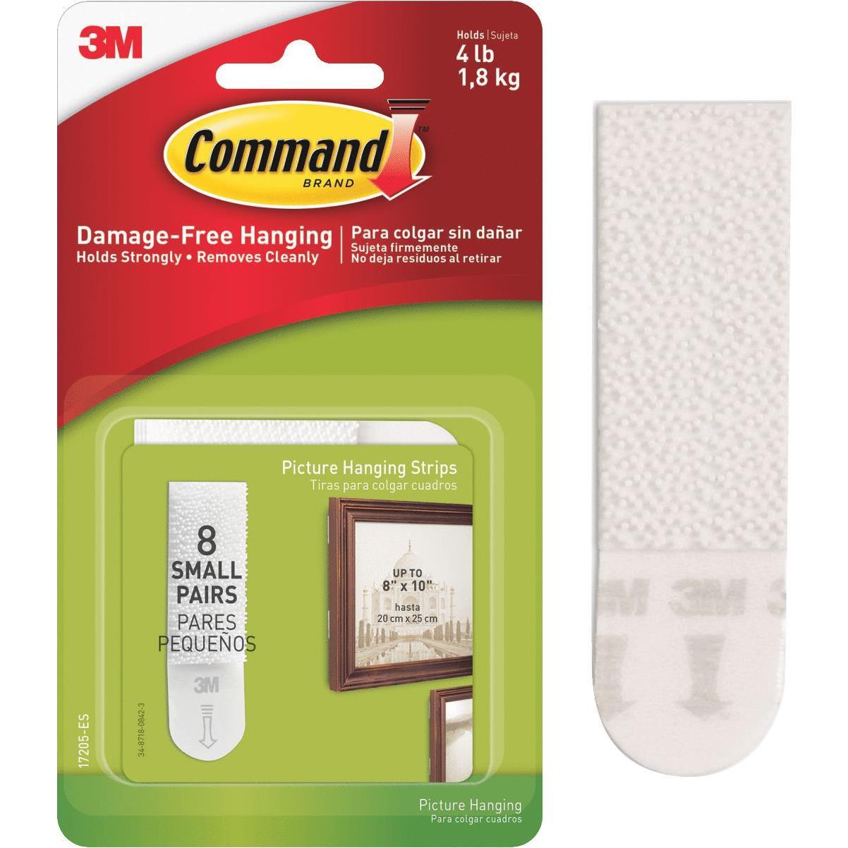 Command? Medium Picture Hanging Strips, White, 4 Sets of Strips/Pack