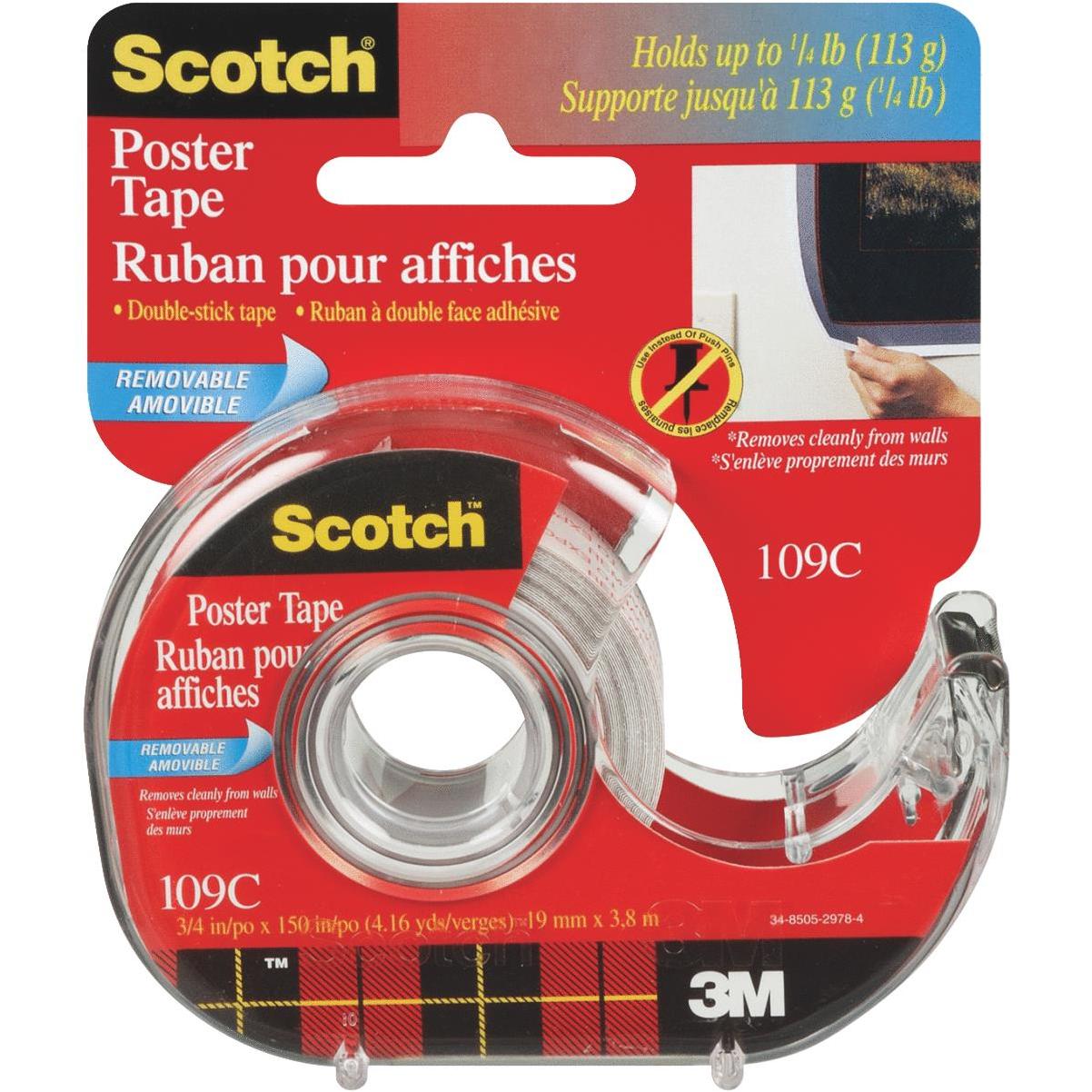 Scotch Removable POSTER TAPE - 1 Roll - .75 x 150