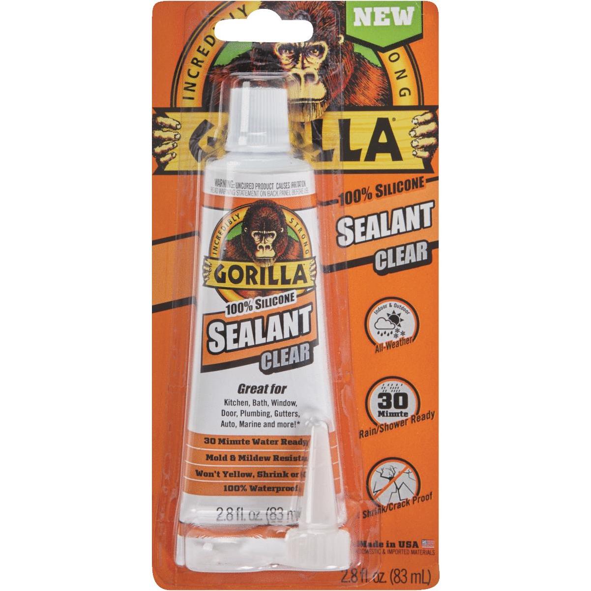 Gorilla Waterproof Caulk and Seal 10-oz Clear Silicone Caulk at