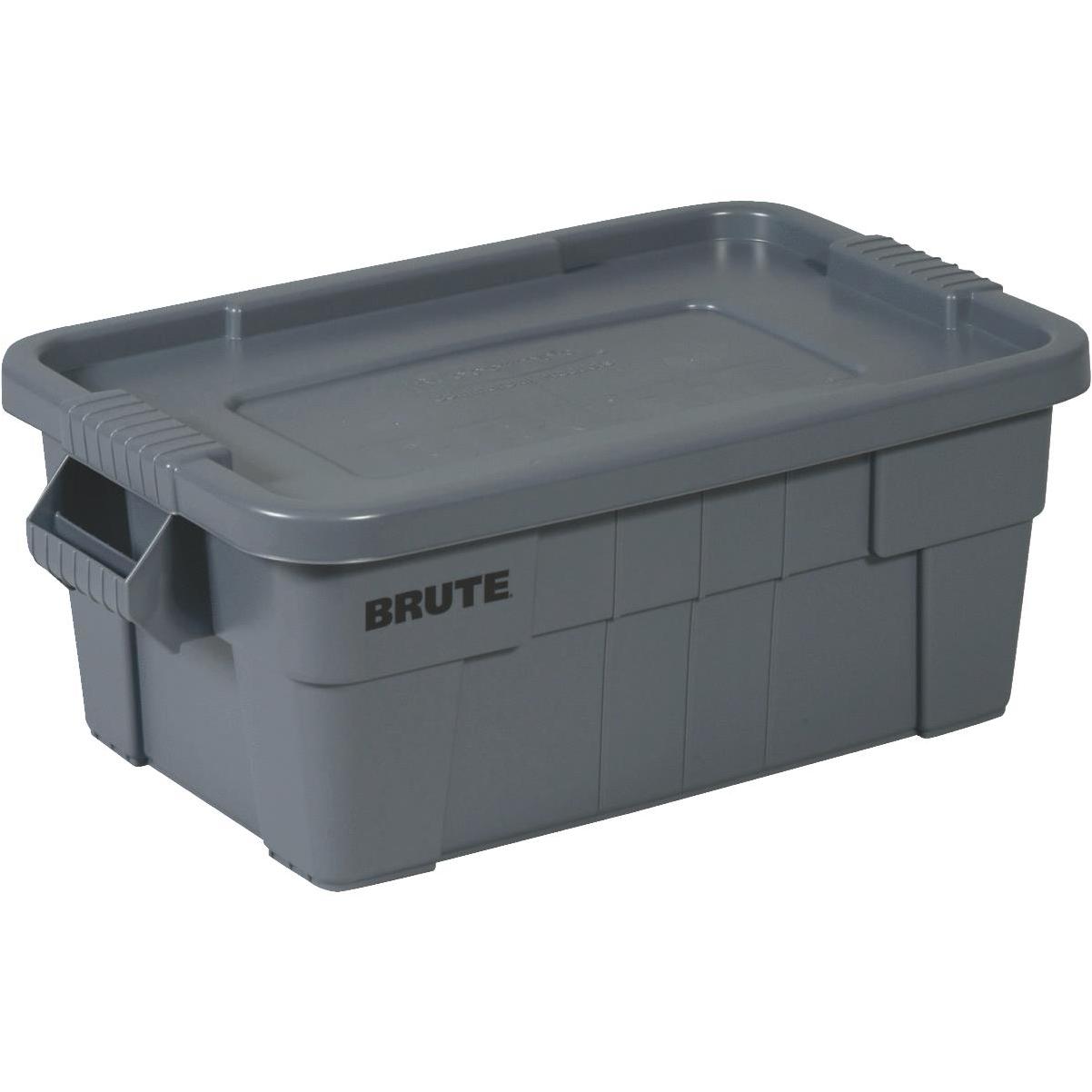 Rubbermaid Commercial Brute Storage Tote with Lid, Gray