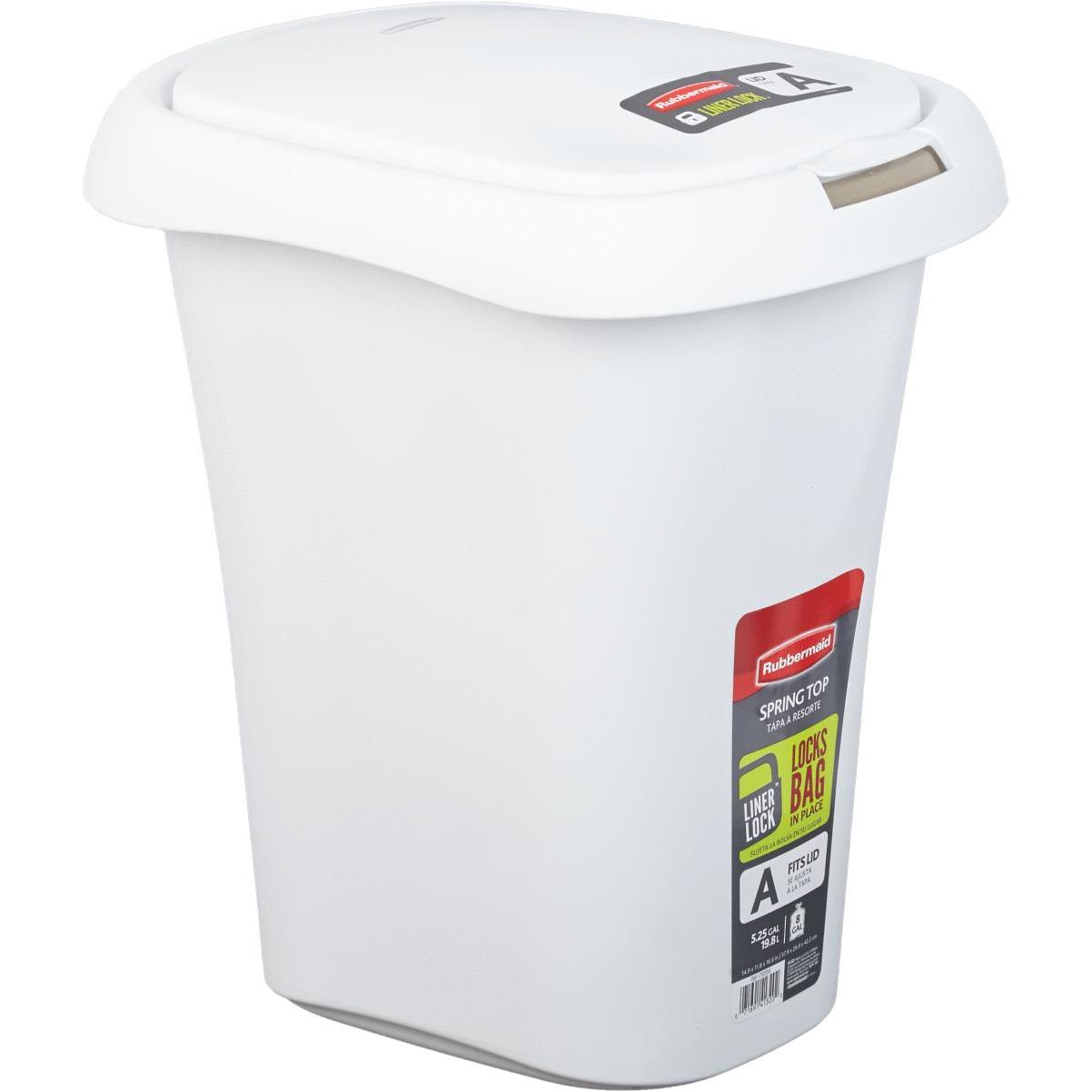 Rubbermaid 21 Qt. White Wastebasket with Lid | Hammond Hardware