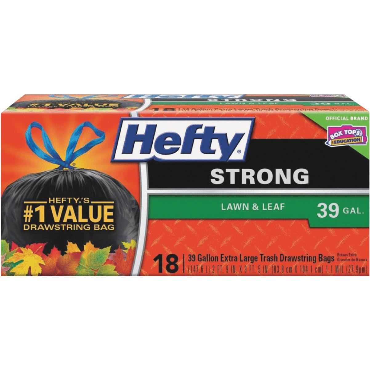 Hefty Strong Lawn and Leaf Large Garbage Bags, 39 Gallon, 38 Count