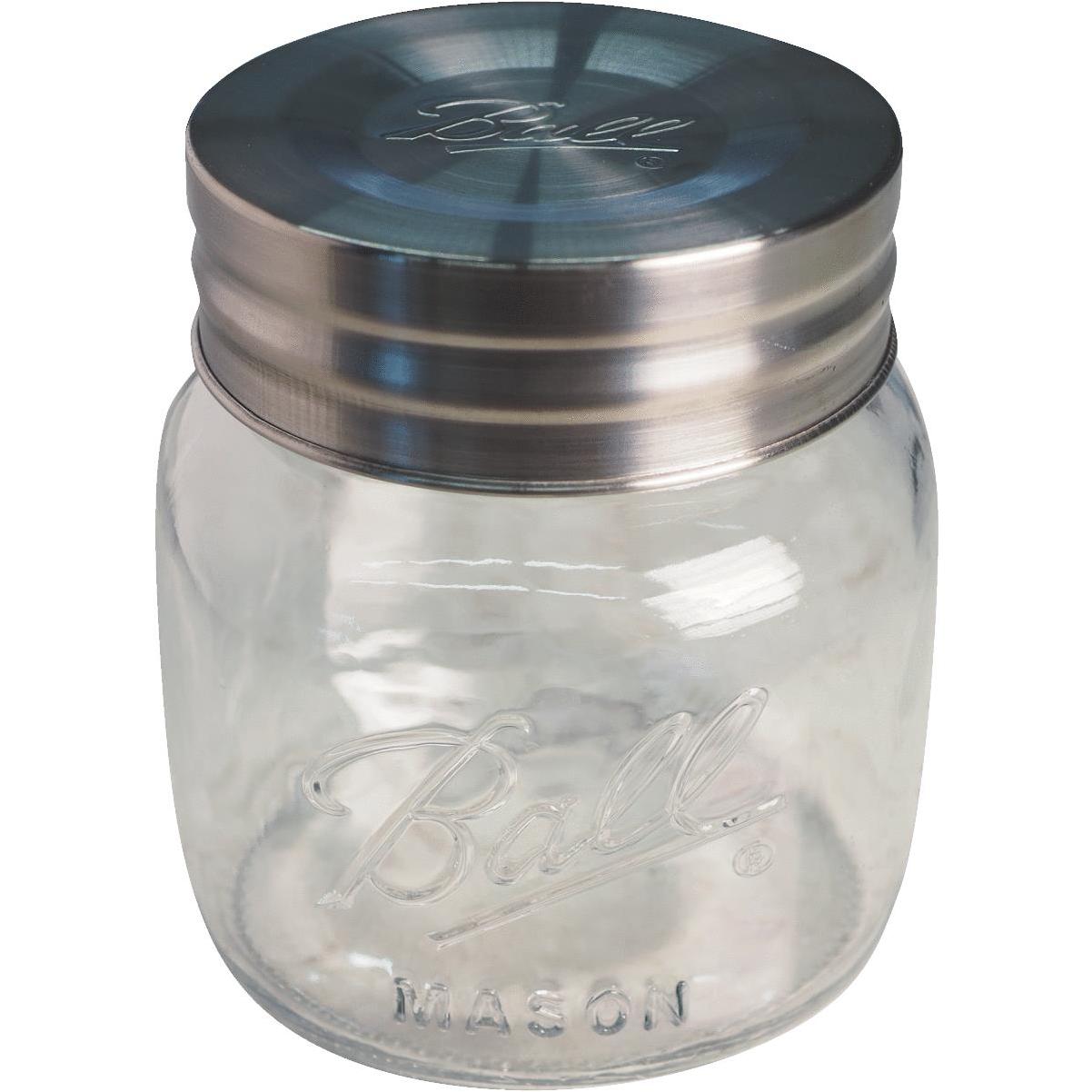 1-Gallon Clear Glass Large Jar Wide Mouth with Airtight Metal Lid For  Storing