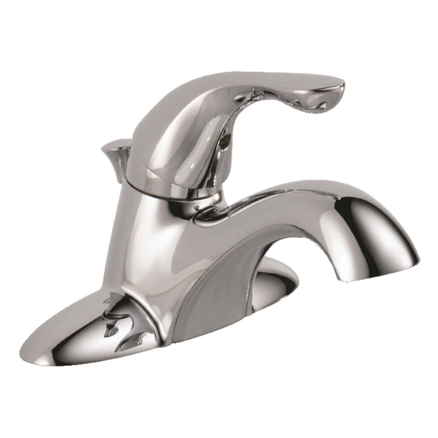 Brushed nickel classic single-hole bathroom sink faucet with pop-up