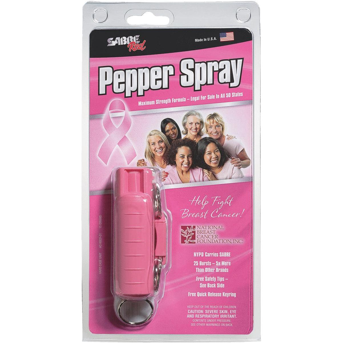 Sabre Red NBCF PINK Quick Release Key Ring Pepper Spray