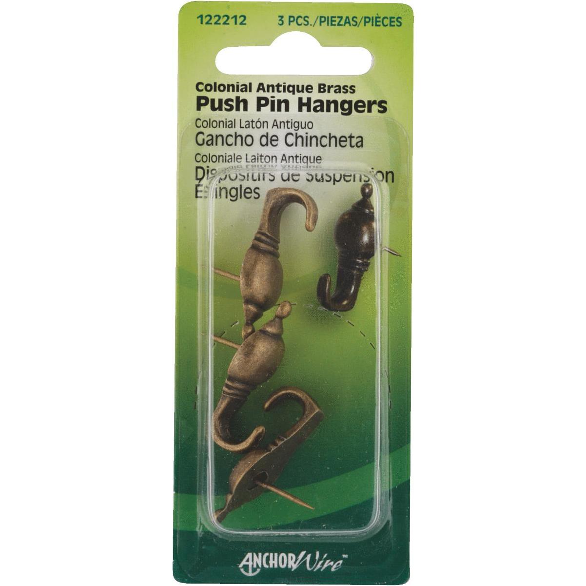 Hillman Anchor Wire Antique Brass Rose Decorative Push Pin Hanger (3 Count)