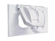 Bell Horizontal Duplex Aluminum White Weatherproof Outdoor Outlet