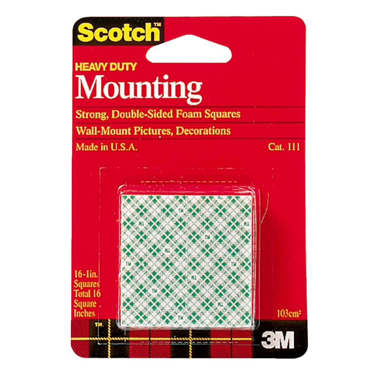 Scotch Removable Mounting Squares Pack of 16 1 Inch